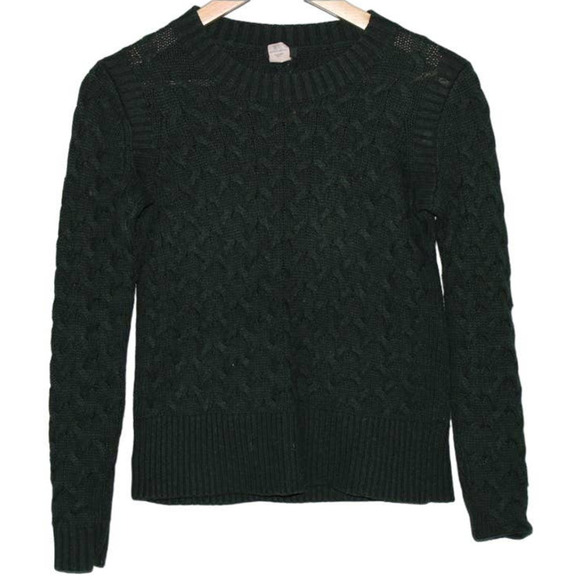 J. Crew Sweaters - Women's J. Crew Honeycomb Cable Sweater Pine Green Wool Knit Sweater Size XXS